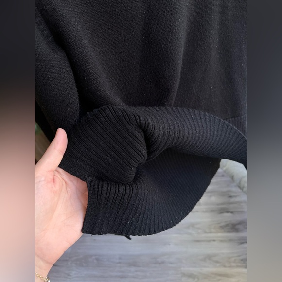 ZARA Black Knit Thick Stretchy Soft Sweater Size L - Picture 3 of 4